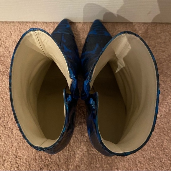 Tibi Blue Snakeskin Gavin Booties - Picture 5 of 6